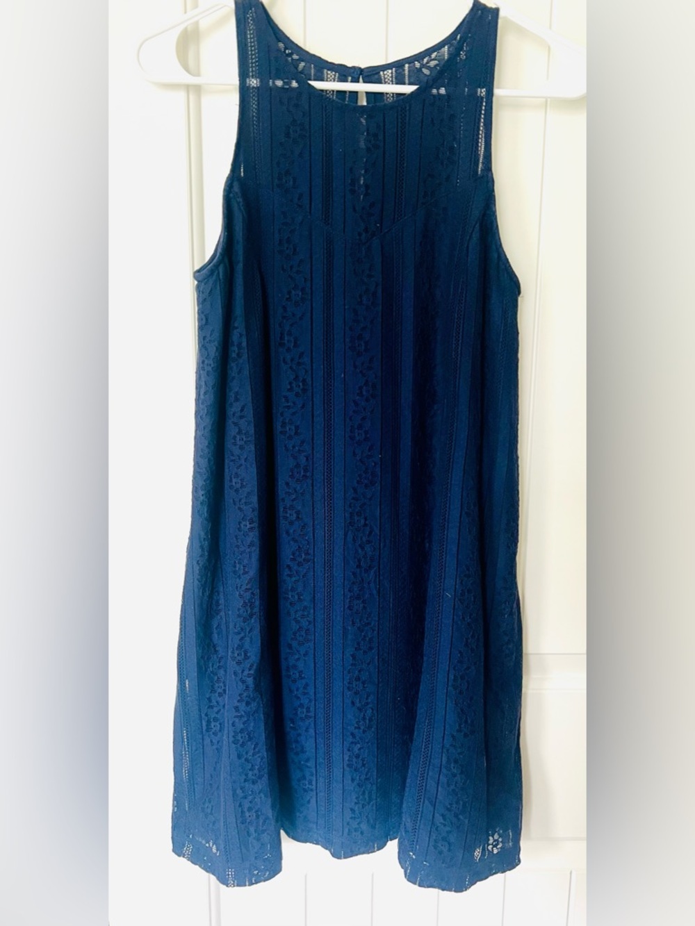 Abercrombie Navy Lace Sleeveless A-Line Dress - XS
